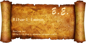 Bihari Emese névjegykártya