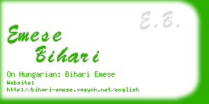 emese bihari business card